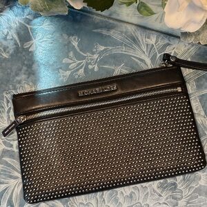 Michael Kors Black and Silver Studded Pouch